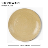 Handcrafted Reactive Glaze Ceramic Dinner Plates, 4 Pieces Serving for 4, Microwave and Dishwasher Safe, Bone-ash Free, Full Plate Set Crockery for Dining and Gifting, Yellow Ten