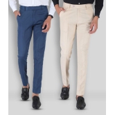 SREY - Blue Polycotton Slim - Fit Men's Chinos ( Pack of 2 ) - None