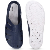 UrbanMark Men Perforated Water-Resistance Clog Sandals- Navy - None