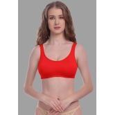 Madam - Red Cotton Blend Non Padded Womens Everyday Bra ( Pack of 1 ) - None