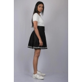 Solid Skirt For Women Black Pleated Knee Length Skirt (OTLKT1006)-Black / L