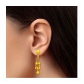 LUV FASHION Golden Stud Earrings ( Pack of 1 ) - Golden