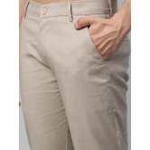 Rodamo  Men Beige Slim Fit Trousers