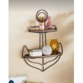 Metal wood wall Rack decorative wall shelf