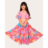 Baby Girls Georgette Fancy Wedding Crop Top With Multicolour Lehenga-Pink / 6 Years-7 Years