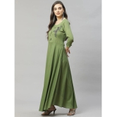 JC4U Rayon Green A- line Dress - Single - M