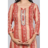 JC4U - Red Rayon Womens Straight Kurti ( Pack of 1 ) - None