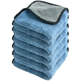 Auto Hub Blue 800 GSM Drying Towel For Automobile ( Pack of 6 )