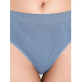 ILRASO - Blue Poly Cotton Solid Women's Thongs ( Pack of 1 ) - None