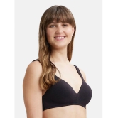 Jockey FE57 Wirefree Padded Super Combed Cotton Elastane Full Coverage Lounge Bra - Black - None