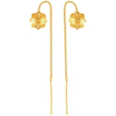 VIVASTRI Golden Threader Earrings ( Pack of 1 ) - Golden