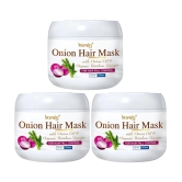 KURAIY Onion Hair Mask With Onion Oil & Organic Bamboo For Hair Fall Control 200g Pack Of 3