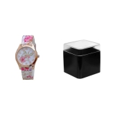 Rhonium Multicolor PU Analog Womens Watch