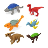 FunBlast (Pack of 12 Pcs) Dinosaur Theme Erasers Set for Kids Educational Stationary Kit for Kids (Multicolor)