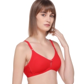 Sona WomenS M1020 Red Non Padded Soft Fabric Everyday T-Shirt Bra-38 / B / Red