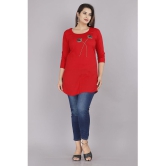 JC4U - Red Rayon Womens Straight Kurti ( Pack of 1 ) - None