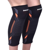 beatXP 3D Premium Knee Cap Support Cap Brace/Sleeves Pair For Sports, Gym, Pain Relief, Knee Compression Support, Exercise, Running, Cycling, Workout For Men And Women - Orange (S) - Small