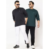 YHA Cotton Blend Regular Fit Solid Full Sleeves Mens T-Shirt - Black ( Pack of 2 ) - None