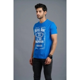 Devil Doc Printed Royal Blue T-Shirt for Men M