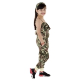 Kids Cave - Green Crepe Girls Jumpsuit ( Pack of 1 ) - None