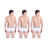 Force NXT Pack of 3 Cotton Mens Briefs ( White ) - S