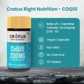 Cratus Right Nutrition COQ10 Tablets for Heart Health and Cellular Energy Support Formulated with L-Carnitine L Tartrate, Zinc and Lycopene | Boosts Vitality and Reduces Fatigue | 60 Tablets