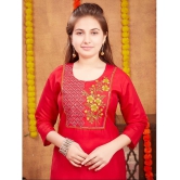 Aarika Red Silk Girls Kurta and Pant Set ( Pack of 1 ) - None