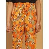 MINI & MING Girls Floral Printed Relaxed Low-Rise Easy Wash Trousers