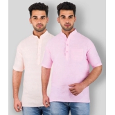 DESHBANDHU DBK - Multicolor Cotton Mens Regular Kurta ( Pack of 2 ) - None