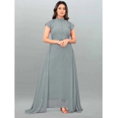 JASH CREATION - Grey Georgette Womens Gown ( Pack of 1 ) - None