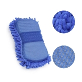 HOMETALES - Car Cleaning Combo Of Dual Sided Microfiber Gloves , Sponge And Rim Brush for car accessories( Pack Of 3 )