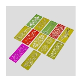 CRAFTAM Different Design Ready to Draw Rangoli Making Stencils, Rangoli Plastic Stencils for Diwali Floor Decoration (Set of 12, Size 3x7 Inch)