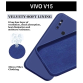 Case Vault Covers - Blue Silicon Plain Cases Compatible For Vivo V15 ( Pack of 1 ) - Blue