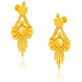 LUV FASHION Golden Drop Earrings ( Pack of 1 ) - Golden