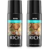 Riya Born Rich Deodorant Spray & Perfume For Unisex 300 ( Pack of 2 )