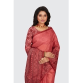 SHANVIKA - Peach Cotton Saree With Blouse Piece ( Pack of 1 ) - Peach