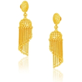 LUV FASHION Golden Drop Earrings ( Pack of 1 ) - Golden