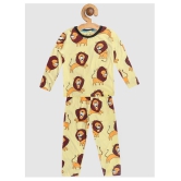 Lazy Shark Boys Yellow  Brown Printed Night suit - None