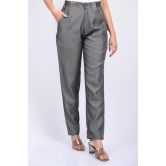 Denim pant for women western wear pant and party wear stylish pants Grey Cotton Denim Silk Pant (OTL-PNT-1003)-Grey / L