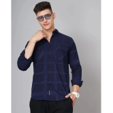 Paul Street - Navy Blue 100% Cotton Slim Fit Mens Casual Shirt ( Pack of 1 ) - None