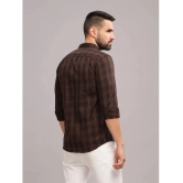 Paul Street 100% Cotton Slim Fit Checks Full Sleeves Mens Casual Shirt - Brown ( Pack of 1 ) - None