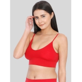 ILRASO - Red Cotton Blend Removable Padding Women's Sports Bra ( Pack of 1 ) - None