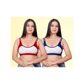 haya fashion Pack of 2 Cotton Non Padded Womens Everyday Bra ( Multicolor ) Rima Sports D706 - None