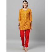 KIPEK - Mustard Rayon Womens Straight Kurti ( Pack of 1 ) - None