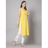 KIPEK Rayon Printed Straight Womens Kurti - Yellow ( Pack of 1 ) - None