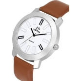 Septem Brown Leather Analog Mens Watch