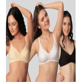 Kiran Enterprises - Multicolor Cotton Non - Padded Womens T-Shirt Bra ( Pack of 3 ) - 40B