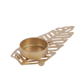 Leaves Shape Tealight Holder Set of 4-Gold