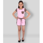 Smart Casual Animal Printed Cap Sleeves Top and Shorts - None