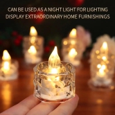 Acrylic Flameless & Smokeless Crystal LED Candles for Home Decoration, Gifting, Festival etc (Single Piece)